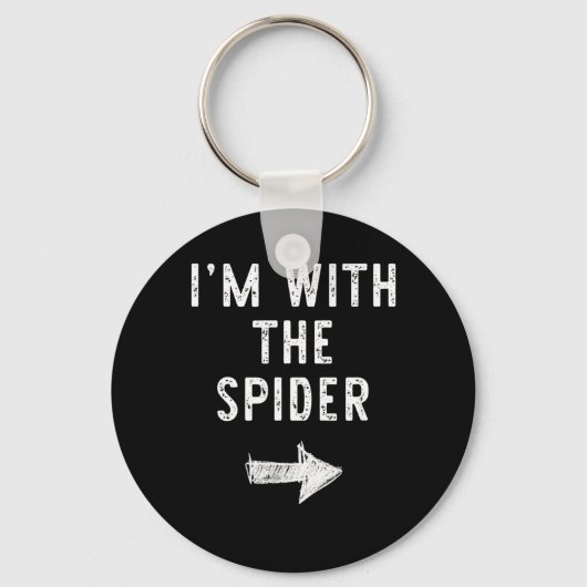 Ik ben met de spin grappige Halloween koppelkostuu Sleutelhanger (Voorkant)