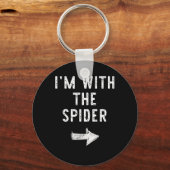 Ik ben met de spin grappige Halloween koppelkostuu Sleutelhanger (Voorkant)