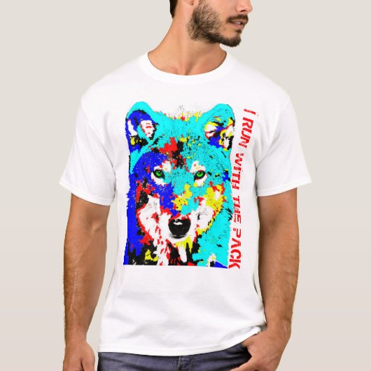 IK BEN MET DE VERPAKKING - T-SHIRT WOLF (Voorkant)