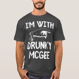 Ik ben met Drunky Mcgee Funny Couples St Patricks  T-shirt