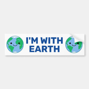 Ik ben met Earth Pro Planet Bumpersticker