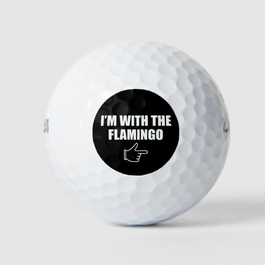 Ik ben met Flamingo Halloween Kostuum Matching Fla Golfballen (Voorkant)