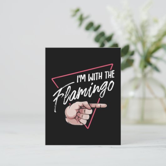 Ik ben met Flamingo Halloween Matching Couple Cost Kaart (Staand voorkant)