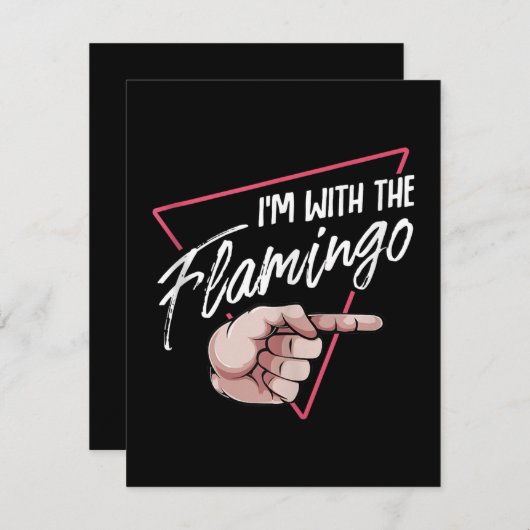 Ik ben met Flamingo Halloween Matching Couple Cost Kaart (Voorkant / Achterkant)