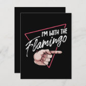 Ik ben met Flamingo Halloween Matching Paar Kostuu Kaart (Voorkant / Achterkant)