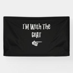 Ik ben met geit halloween kostuum grappige koppels spandoek