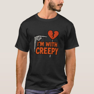 Ik ben met griezelig grappig gebroken hart skelet t-shirt