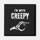 Ik ben met griezelige Skeleton Hand Halloween Magneet (Voorkant)