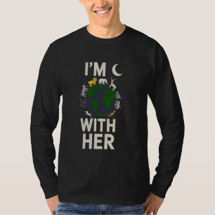 Ik ben met haar aarde shirt milieu bewustzijn oor