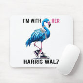 Ik ben met haar Harris een flamingo stem blauw Muismat (Met muis)