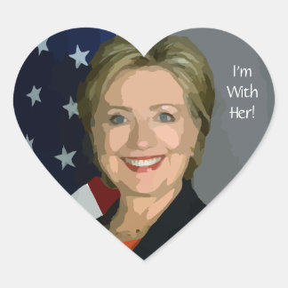 Ik ben met haar hartvormige Hillary Stickers