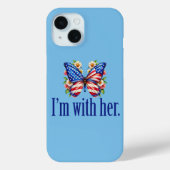 Ik ben met haar Kamala Blue Butterfly Case-Mate iPhone Case (Achterkant)