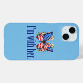 Ik ben met haar Kamala Blue Butterfly Case-Mate iPhone Case (Achterkant (horizontaal))