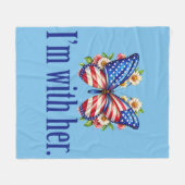 Ik ben met haar Kamala Blue Butterfly Fleece Deken (Voorkant (Horizontaal))