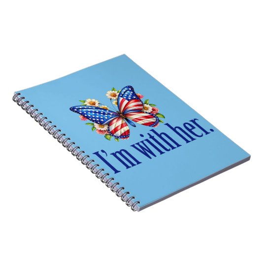 Ik ben met haar Kamala Blue Butterfly Notitieboek (Rechterzijde)