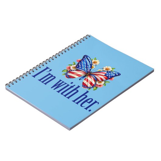 Ik ben met haar Kamala Blue Butterfly Notitieboek (Linkerzijde)