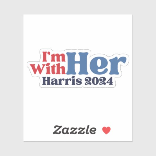 Ik ben met haar Kamala Harris 2024 Vinyl Sticker (Vel)