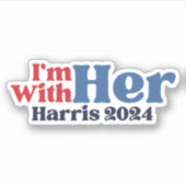 Ik ben met haar Kamala Harris 2024 Vinyl Sticker (Voorkant)