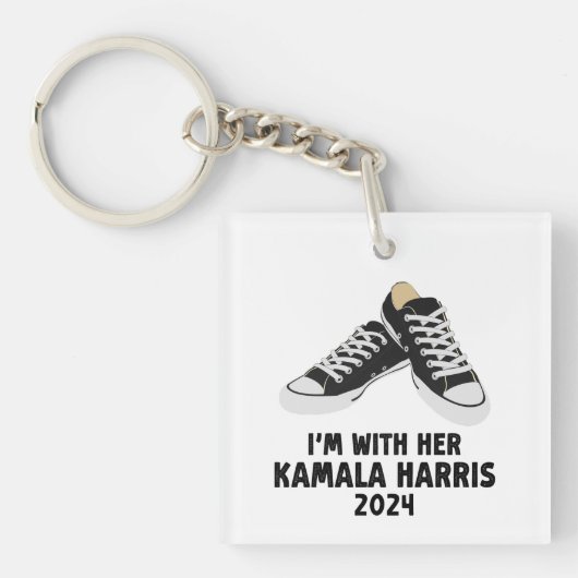 Ik ben met haar Kamala Harris steun Kamala Harris Sleutelhanger (voorkant)