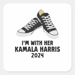 Ik ben met haar Kamala Harris steun Kamala Harris Vierkante Sticker