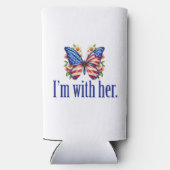 Ik ben met haar Kamala Harris voor President vlind Seltzer Blikjeskoeler (Achterkant)