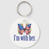 Ik ben met haar Kamala Harris voor President vlind Sleutelhanger (Voorkant)