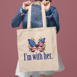 Ik ben met haar Kamala Harris voor President vlind Tote Bag