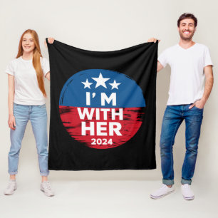 Ik ben met haar Kamala Stem op 2024 President Kama Fleece Deken