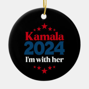 Ik ben met haar Kamala Stem op 2024 President Kama Keramisch Ornament