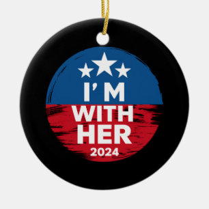 Ik ben met haar Kamala Stem op 2024 President Kama Keramisch Ornament