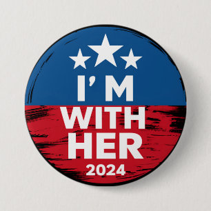 Ik ben met haar Kamala Stem op 2024 President Kama Ronde Button 7,6 Cm