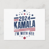 Ik ben met haar Kamala stem voor 2024 Kamala-Harri Briefkaart (Voorkant)