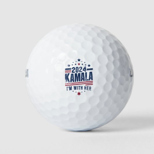 Ik ben met haar Kamala stem voor 2024 Kamala-Harri Golfballen (Voorkant)