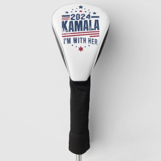 Ik ben met haar Kamala stem voor 2024 Kamala-Harri Golfheadcover (Voorkant)