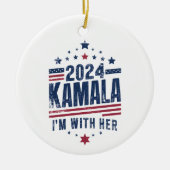 Ik ben met haar Kamala stem voor 2024 Kamala-Harri Keramisch Ornament (Voorkant)