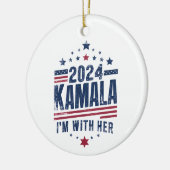 Ik ben met haar Kamala stem voor 2024 Kamala-Harri Keramisch Ornament (Links)