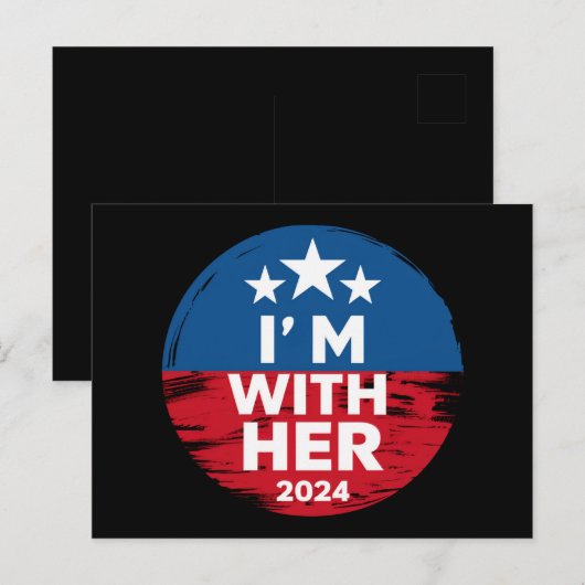 Ik ben met haar Kamala stem voor 2024 President Ka Briefkaart (Voorkant / Achterkant)