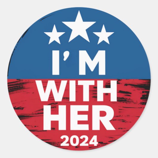 Ik ben met haar Kamala stem voor 2024 President Ka Ronde Sticker (Voorkant)