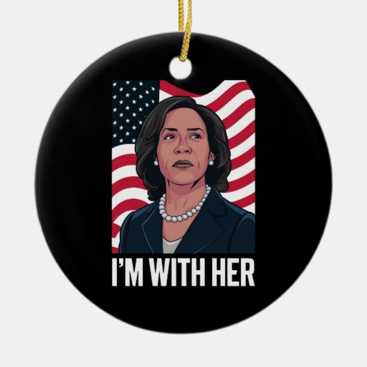 Ik ben met haar Kamala stem voor 2024 President Keramisch Ornament (Voorkant)