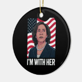 Ik ben met haar Kamala stem voor 2024 President Keramisch Ornament (Links)