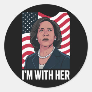 Ik ben met haar Kamala Stem voor 2024 President Ronde Sticker