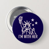 Ik ben met haar ronde button 7,6 cm (Voorkant /achterkant)