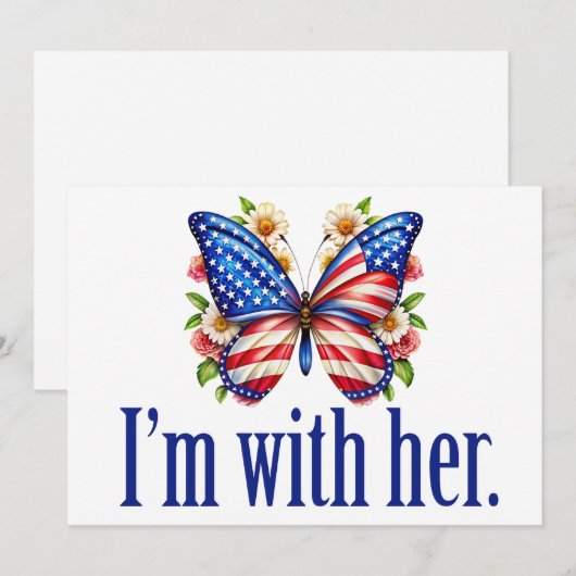 Ik ben met haar Schattigee Kamala Harris Butterfly (Voorkant / Achterkant)