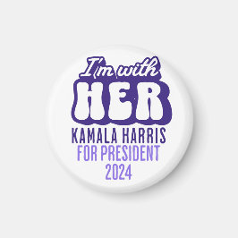 Ik ben met haar tekst Kamala Harris voor President Magneet