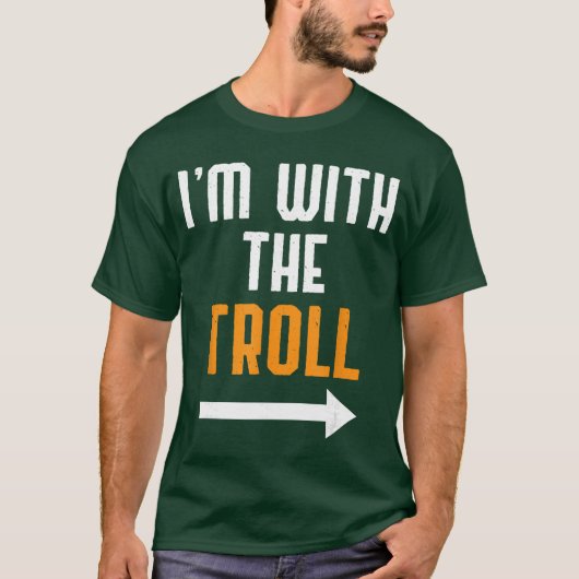 Ik ben met haarrol kostuum grappig Halloween koppe T-shirt (Voorkant)