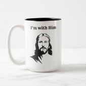 Ik ben met hem (Jezus) tweetonige koffie Mok (Links)