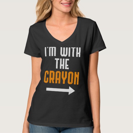 Ik ben met het Crayon Shirt kostuum Funny Hallowee (Voorkant)
