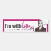 Ik ben met Hillary Clinton voor President Bumpersticker (Voorkant)