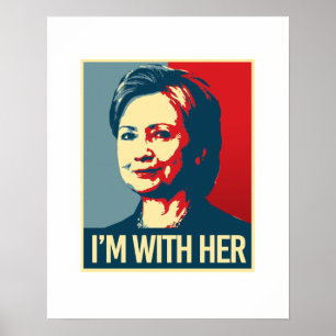 ik ben met hillary poster - -