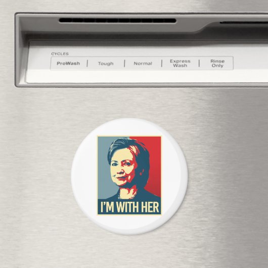 ik ben met hillary poster - - magneet (Insitu (Vaatwasser))